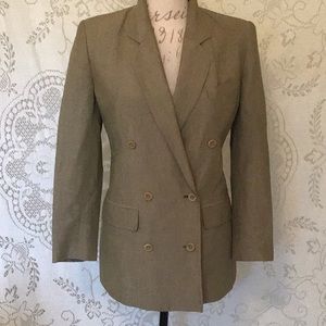 ✅Pale Green Linen Double Breasted Blazer